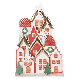 [6Y5863] Décoration des maisons Blanc Rouge 30x8x46 cm