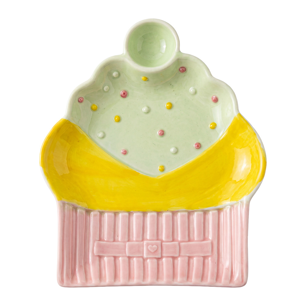 Piatto da Colazione Rosa Verde 20x16x2 cm