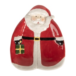 [6CE2213R] Geschirr Frühstuckteller Rot Weiß 20x16x4 cm