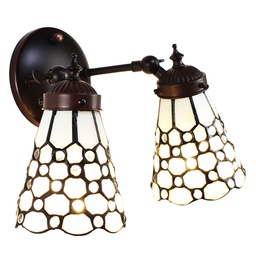 [5LL-6214] Tiffany Wandlampe Weiß 30x23x23 cm E14/max 2x40W