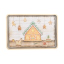 Decorative Tray Brown Beige 32x22x2 cm