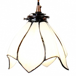 [5LL-6223] Hängelampe Tiffany Weiß, Gelb Ø 18x115 cm E14/max 1x25W