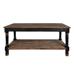 [5H0696Z] Table Black Brown 180x70x85 cm