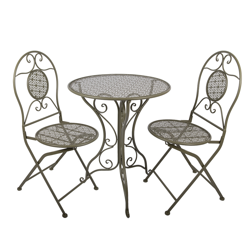Tafel + 2 stoelen Ø 60x70 / 50x40x93 cm (2)