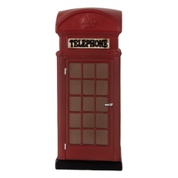 [6LMP813] Luce notturna Cabina telefonica LED Rosso Marrone 10x10x23 cm