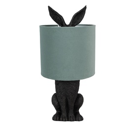 [6LMC0099ZVLGR] Lampada da Tavolo Coniglio Nero Verde Ø 20x43 cm E27/max 1x60W