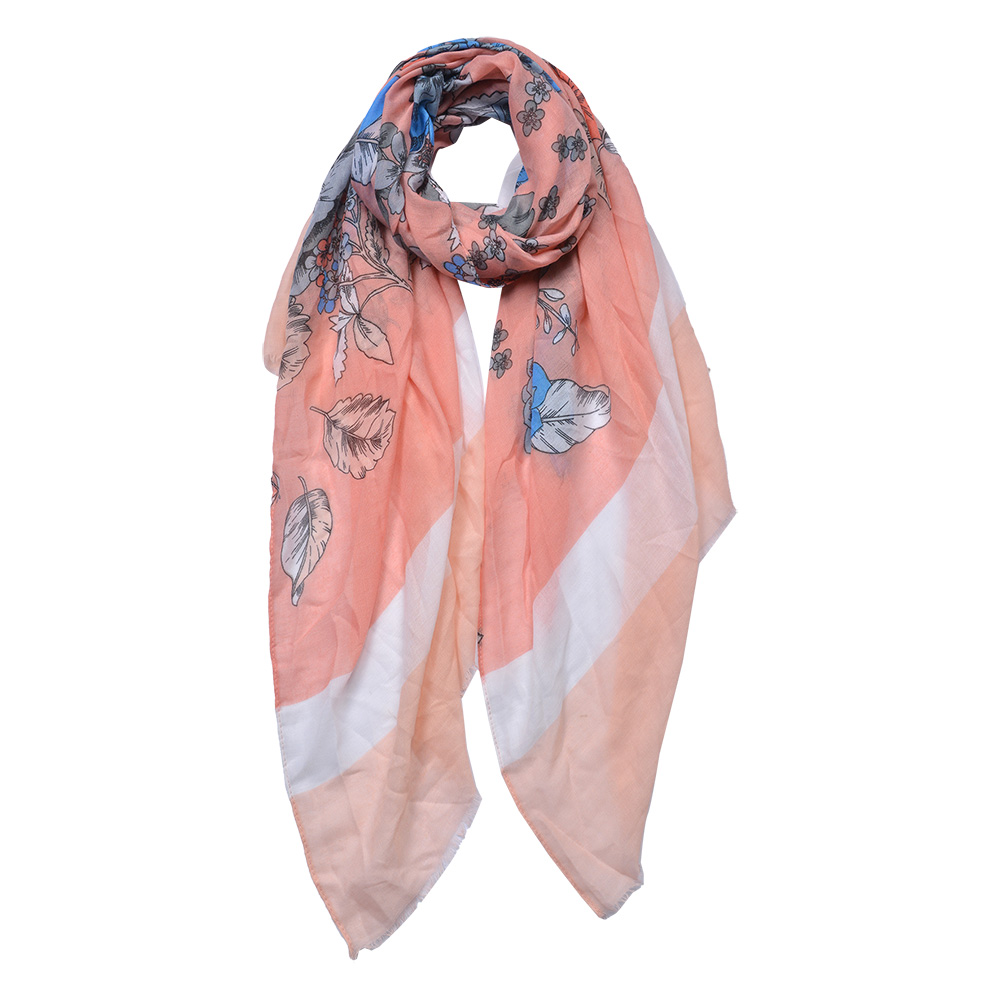 Foulard femme impirmée Rose 85x180 cm