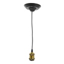 Kabelpendel Goldfarbig, Schwarz Ø 14x150 cm E27/max 1x60W