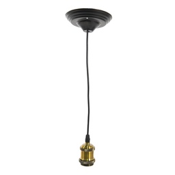 [5LL-95GO] Attacco Lampadine Sospensione Oro, Nero Ø 14x150 cm E27/max 1x60W