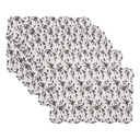 Placemats Set of 6 White Brown 48x32 cm