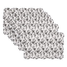 [Q205.040] Sets de table (set de 6) Blanc Marron 48x32 cm