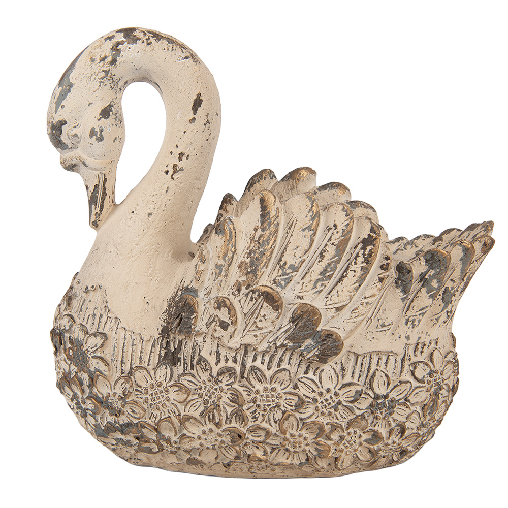 Decoratie zwaan 18x11x17 cm