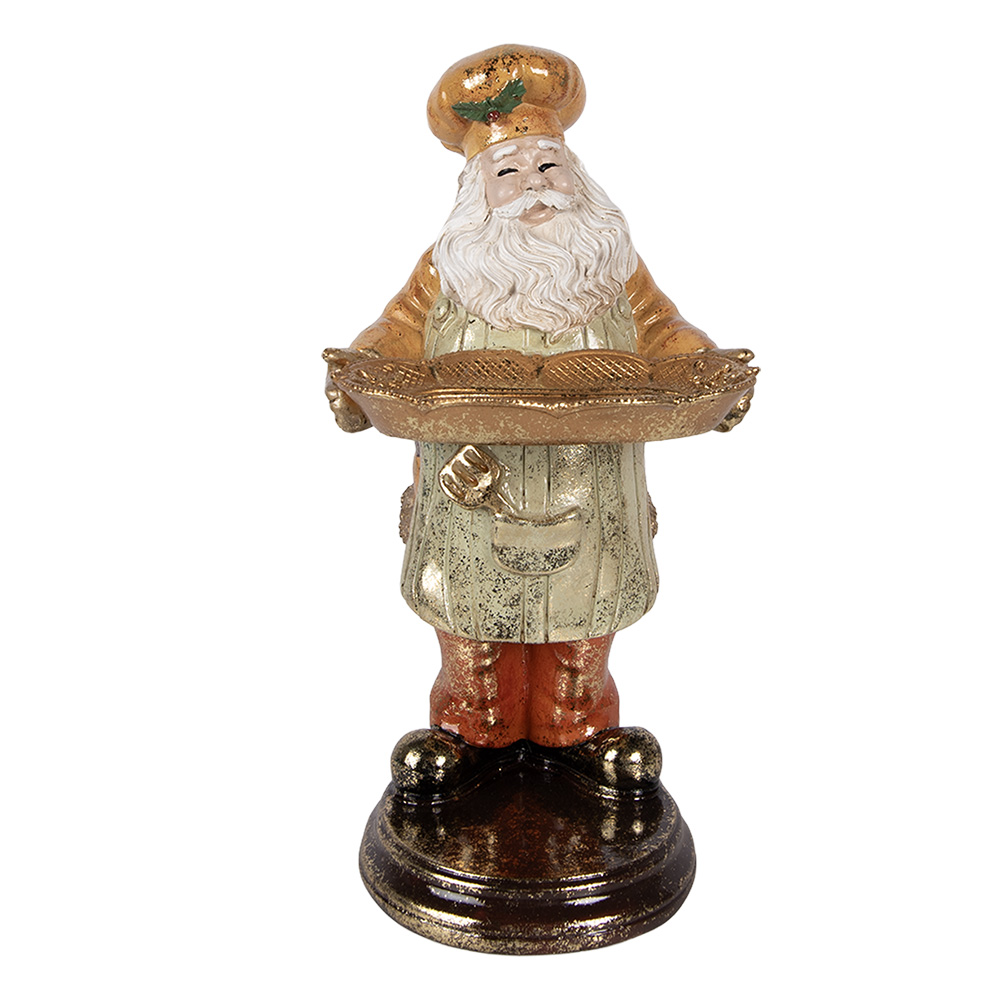Decoratie kerstman met schaal 15x18x31 cm