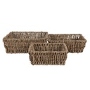 Paniers de rangement (set de 3) Marron 23x23x8 / 21x21x7 / 17x17x6 cm