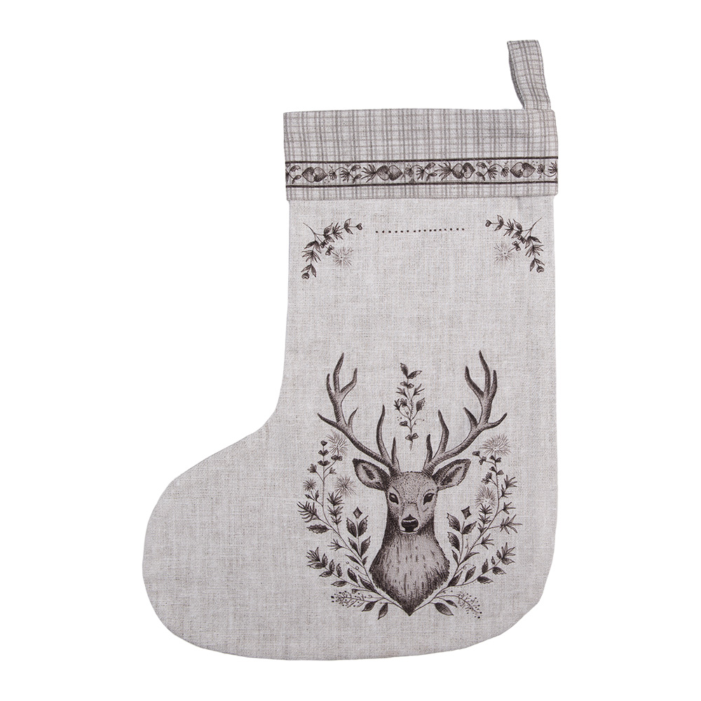 Dekoration Weihnachtsstrumpf Beige Braun 30x1x40 cm