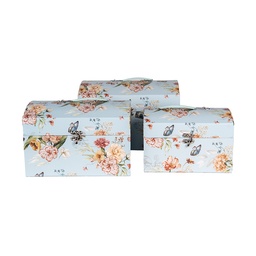 [66008] Decoration suitcase Set of 3 Blue 30x20x20 /26x18x18/22x15x15 cm