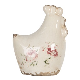 [6CE1185] Decoration Chicken Cream 9x6x11 cm