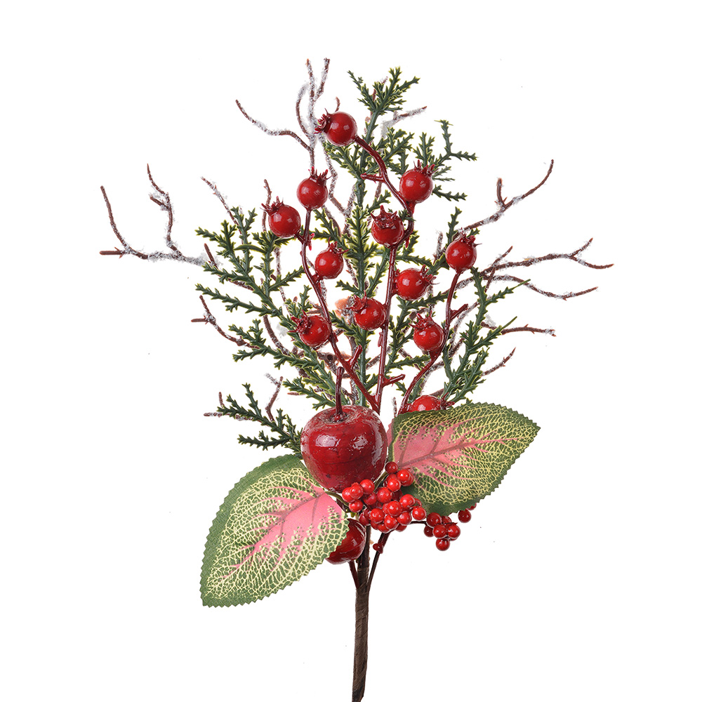 Christmas Decoration Artificial Branch Red Green 16x6x37 cm
