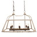 Lampada a Sospensione Bianco, Marrone 87x35x60 cm E14/max 6x25W