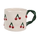 Mug Beige Red 13x9x7 cm / 200 ml