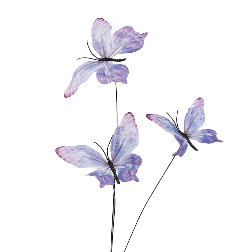 Decoratie tak met vlinders 10x10x65 cm