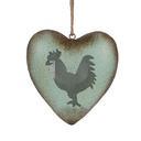 Ciondolo Decorativo Cuore Verde Marrone 23x7x23 cm