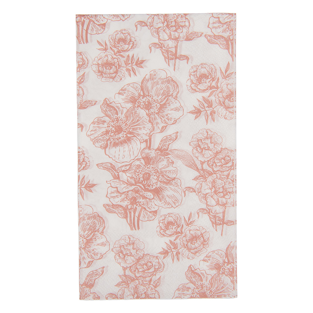 Serviettes en papier Blanc Rose 33x40 cm (20)