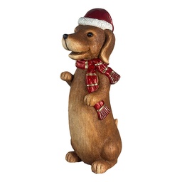 [6MG0203] Decoration Dog Brown Red 19x24x51 cm