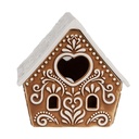 Porte-lampes de Noël chalet Marron Blanc 9x7x8 cm