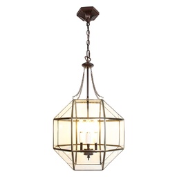 [5LL-9342] Lampada a Sospensione Trasparente 35x35x180 cm E14/max 3x40W