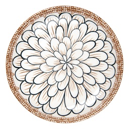 [6CEDP0169] Assiette pour le Petit Déjeuner Blanc Marron Ø 21x3 cm