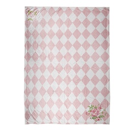 [SWR60] Plaid Rosa Weiß 130x170 cm