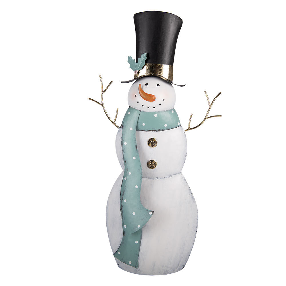 Decoratie sneeuwman 36x13x69 cm