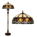 Lampadaire Tiffany Marron, Beige Ø 56x164 cm E27/max 3x60W