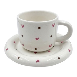 [6CEKS0151] Tasse et soucoupe Blanc Rose