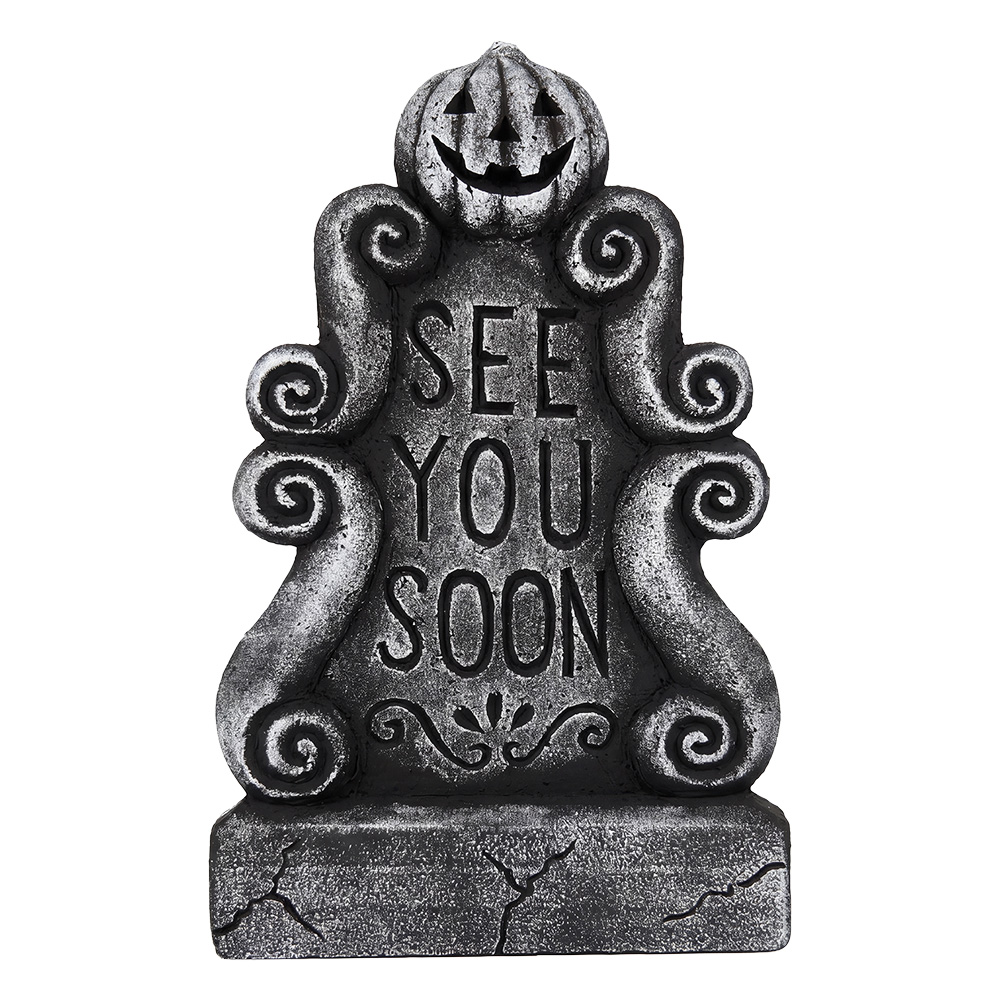 Décoration Pierre Tombale Halloween Gris 27x4x43 cm