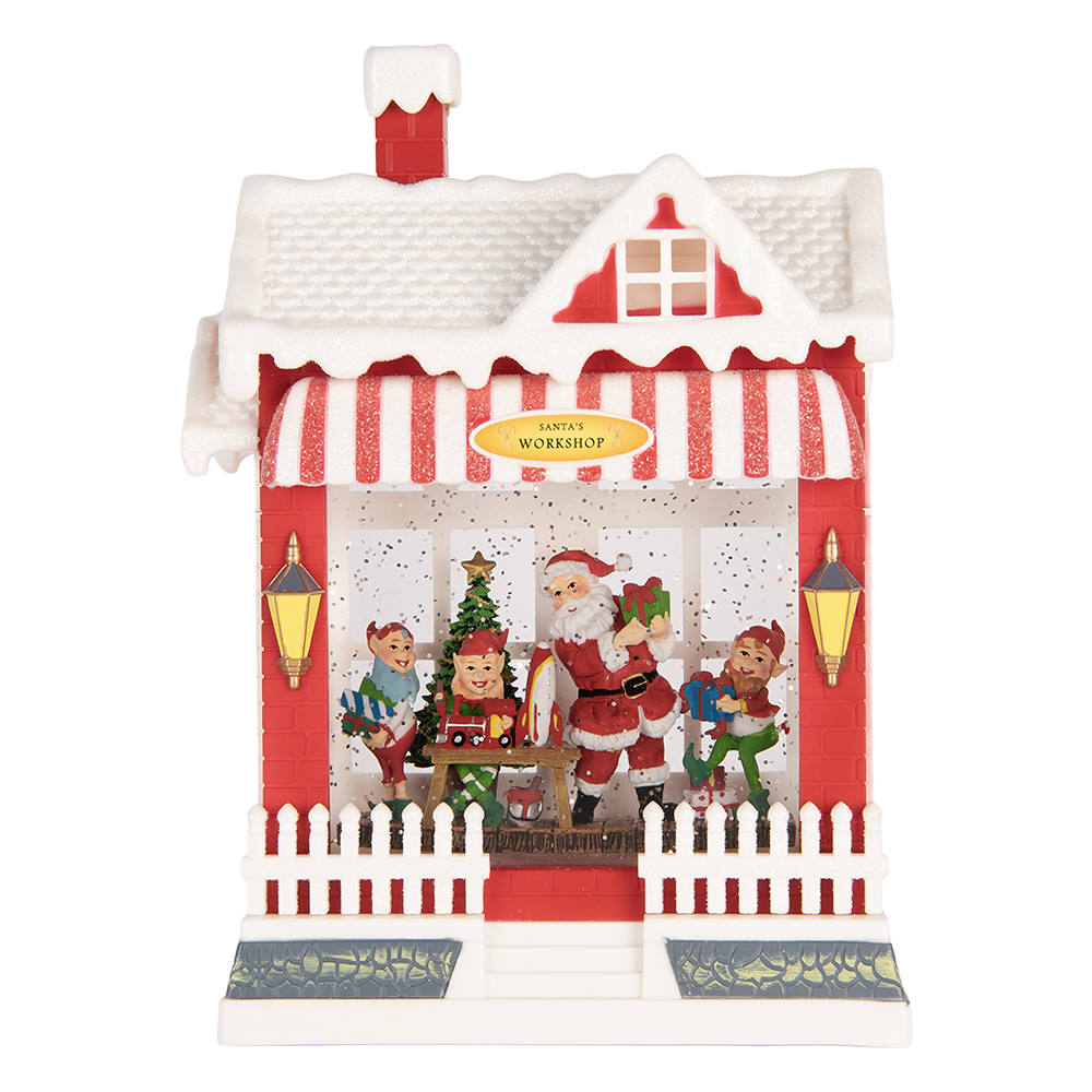 Muziekdoos huis met LED 18x9x26 cm / 3xAA