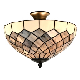 [5LL-6331] Plafoniera Tiffany Grigio Ø 41x24 cm E14/max 2x40W