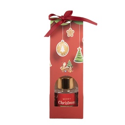 [66850] Fragrance oil avec des bâtons Rouge Couleur or 6x6x17 cm