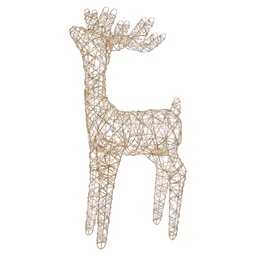 [50925] Decorazione Natalizia Renna con LED Color oro 45x18x85 cm / 3xAA
