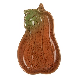 [6CE2155] Schale Kurbis Orange Grün 17x10x2 cm