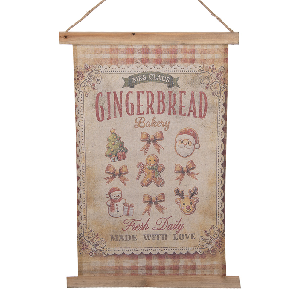 Wandkarte Weihnachten Beige Braun 40x2x60 cm