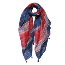 Scarf Women Print Blue Red 90x180 cm
