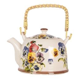 [6CETE0172] Théière avec filtre Blanc Bleu 18x14x12 cm / 800 ml