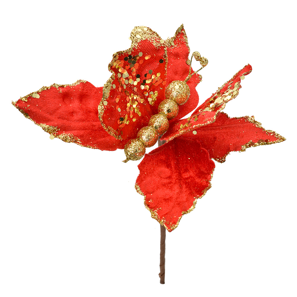 Weihnachtsdeko Schmetterling Rot Goldfarbig 20x4x25 cm