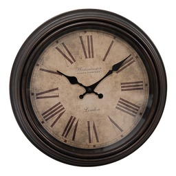[6KL0808] Wanduhr Braun Ø 29x5 cm / 1xAA