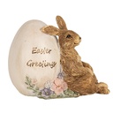 Decoratie konijn met ei 12x7x9 cm