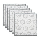 Cotton Napkins (set of 6) White Grey 40x40 cm