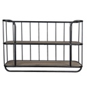 Wandrek metaal en hout 66x20x44 cm