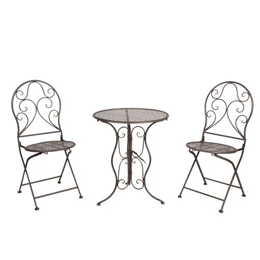 Tafel + 2 stoelen Ø 60x70 / 40x40x92 cm (2)